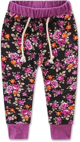 Vista 4 de Conjunto de sudadera con capucha floreada + calzas floreadas para niña de 6 meses a 3 años