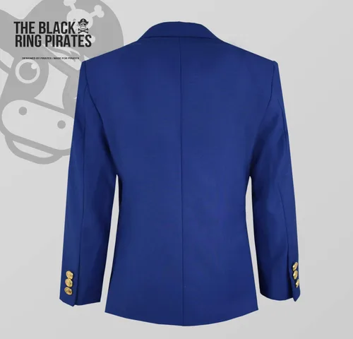 Vista 5 de Black n Bianco Golden Age - Chaqueta tipo blazer ajustada con botones de latón presentada por The Black Ring Pirates