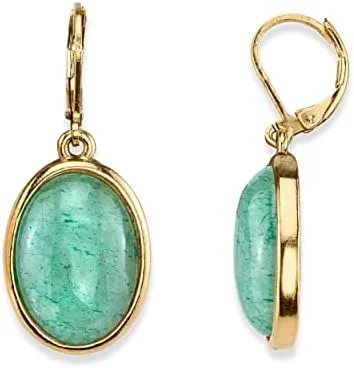 Vista 3 de Aretes colgantes ovalados de piedras preciosas de 1928, S, Piedra, Cuarzo rosa