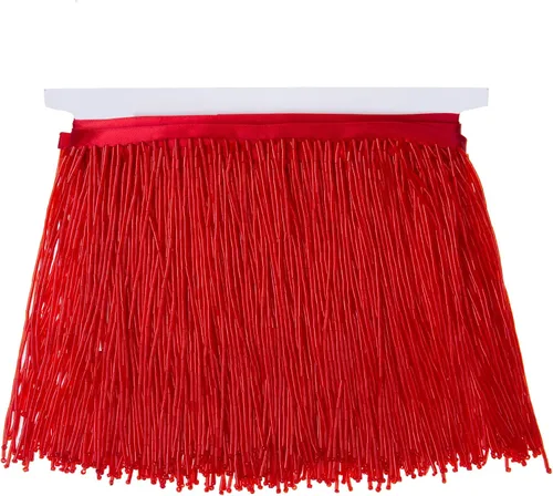 Vista 6 de Ribete de flecos con cuentas, cinta con borlas de 4 pulgadas de ancho, 1 yarda de largo para manualidades, decoración de ropa (negro)