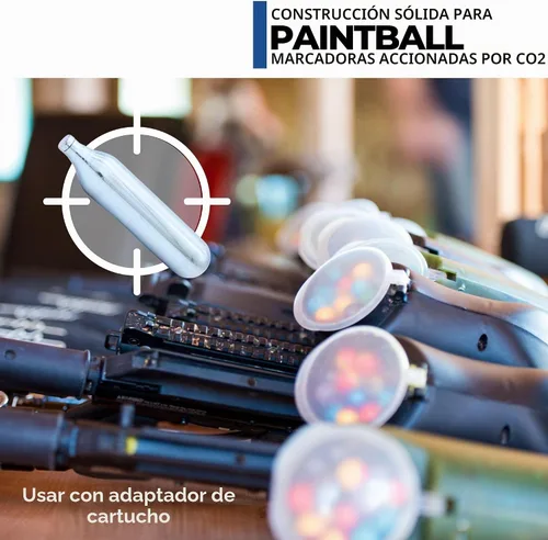 Vista 5 de ICO 12 Gram Co2 Cartridges Non-Threaded, CO2 cartridges BB Gun, CO2 BB Pistol, Airsoft Pistol, and Paintball Markers