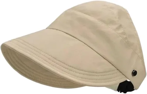 Vista 6 de Women's Wide Brim Sun Hat Breathable UV Protection Fishing Cap Beige