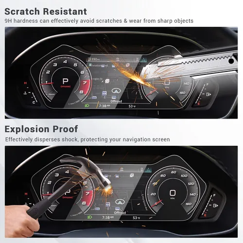Vista 7 de YEE PIN Protector de pantalla para Audi Q3 12.3" Instrument Cluster 2019-2025