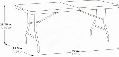 Vista 3 de Mesa cuadrada de resina multiuso Office Star Work Smart 36 x 36 x 29 pulgadas, Resina/Plástico, Blanco crudo