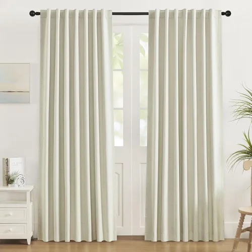 Vista 35 de UHITECH Cortinas opacas de 35 pulgadas de largo para sala de estar, 2 paneles, cortina opaca corta para cocina para ventanas pequeñas, cortinas