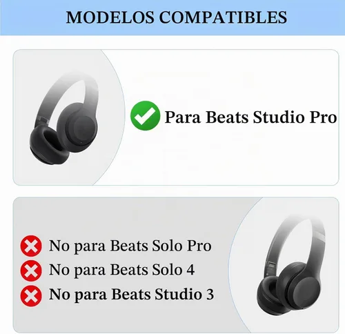 Vista 2 de Repuesto de diadema y bisagra para auriculares Beats Studio Pro, kit de reparación de accesorios duraderos (negro)