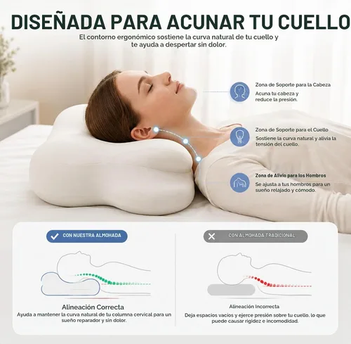 Vista 4 de Almohada para el cuello de nube, almohada de contorno de espuma Gris