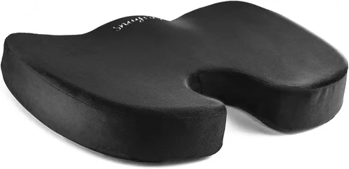 Vista 4 de cojín de asiento ortopédico de coxis de espuma viscoelástica para dolor de espalda, ciática y coxis, reduce el dolor de ciática y coxis, ideal