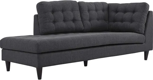 Vista 58 de Sofá esquinero Modway Empress, estilo de mediados de siglo, tapizado de tela en avena, Tela, Celeste