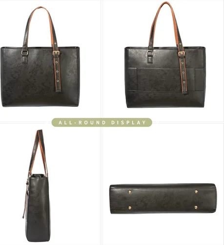 Vista 7 de CHIENTUNG Leather Laptop Tote Bag for Women Large Professional Briefcase Work Bag with 4 Compartments Up to 15.6 inch