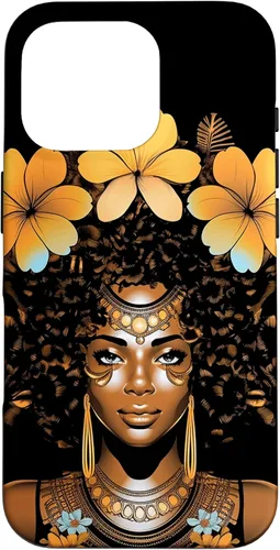 Vista 19 de iPhone 12 mini Orquídeas Afro Afro Orquídeas Flor Corona Negro Orgullo Caso