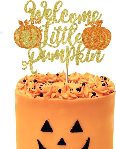 Vista 9 de Rsstarxi Paquete de 36 adornos para cupcakes de calabaza pequeña, revelación de género, baby shower, fiesta, decoración de tartas, calabaza
