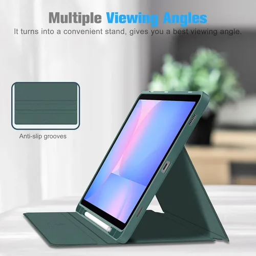 Vista 3 de Fintie Funda para Samsung Galaxy Tab S10 FE/ S9 FE 5G 10.9 pulgadas/Tab S9 11 pulgadas con soporte para S Pen Holder, multiángulo de visión Verde