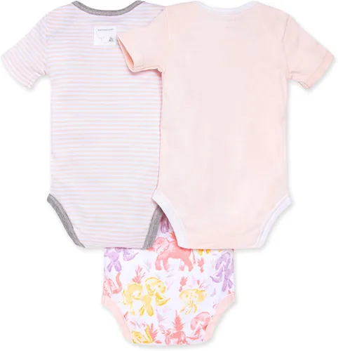 Vista 2 de Burts Bees Body de bebé para niños paquete de 3 mangas largas y cortas de una pieza 100 algodón orgánico