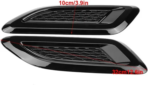 Vista 7 de Ventiladores de ventilación para capó de automóvil, 2 piezas de cubierta de ala de aire para automóvil, cubierta exterior decorativa, capó