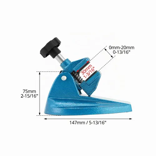 Vista 6 de QWORK Soporte micrómetro para micrómetros de hasta 4" - Soporte de herramientas de corte de grado profesional con pomos de abrazadera grandes