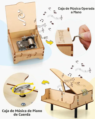 Vista 4 de Poraxy Juego de 4 Kits STEM para Niños de 8-10 10-12 Años, Juguetes para Edades 8-13, Caja de Música, Robot Rompecabezas 3D Proyectos Educativos