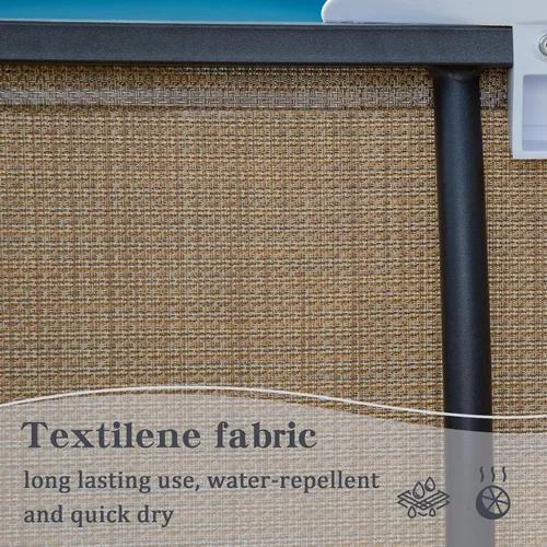 Vista 4 de Domi - Tumbona de aluminio para exteriores con respaldo ajustable, para playa, patio, balcón, piscina (1 silla marrón)