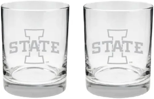 Vista 27 de Alabama - Juego de 2 vasos de cristal grabado satinado de 2 caras Marea carmesí de Alabama