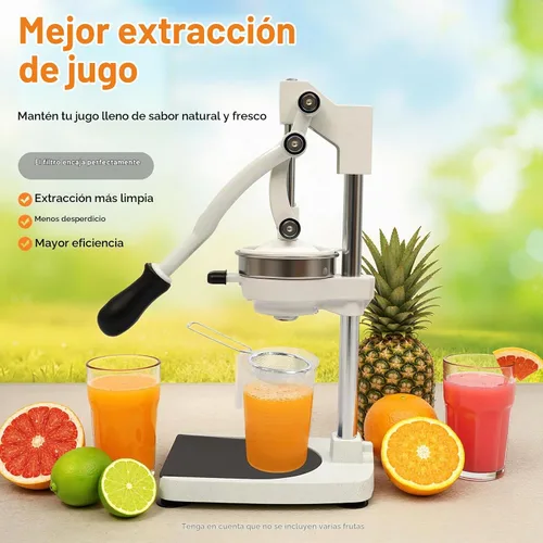 Vista 2 de Exprimidor Manual y Prensa de Mano Resistente, Exprimidor de Cítricos de Hierro Fundido con Base Estable, Prensa Manual de Grado Comercial