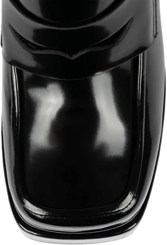 Vista 4 de Jeffrey Campbell LAXED Double-stacked Platform Loafer Pump Boots BLACK BOX
