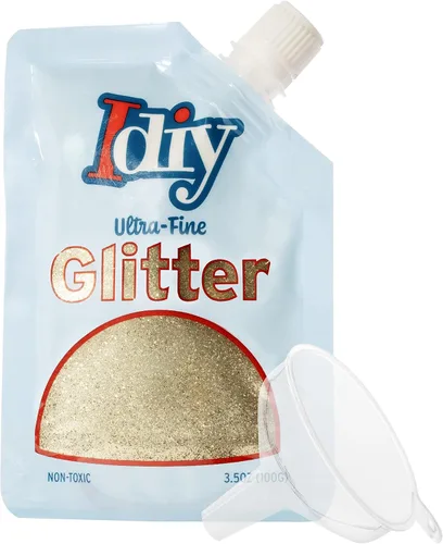 Vista 13 de iDIY - Brillantina ultra fina azul aguamarina (3.5 onzas), purpurina extrafina con bolsa de boquilla fácil de verter y embudo para resina, slime