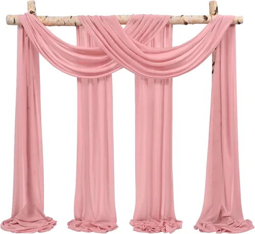 Vista 56 de Tela para Cubrir Arco de Boda, 4 Paneles 71 cm x 6,1 m Telas para Arco de Boda Azul Bebé para Ceremonia, Telas de Gasa para Decoración de Arco