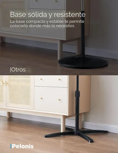 Vista 8 de PELONIS Ventilador de pedestal de 16 pulgadas para dormitorio, ventilador oscilante, 3 velocidades, oscilación de 90°, altura ajustable, ventilador