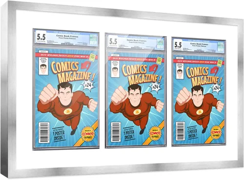 Vista 142 de Poster Palooza Marco de cómics con paspartú para 1 cómic de grado CGC, CBCS o PGX, marco de cómic de bronce para cómic de 8.125 x 13 pulgadas