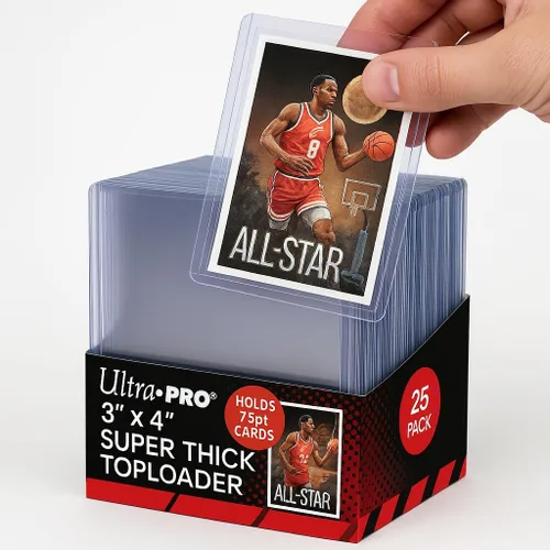 Vista 2 de Ultra Pro Portadores de tarjetas de béisbol súper gruesas de 3 x 4, cloruro de polivinilo, para 75pt de tarjetas (paquete de 25)