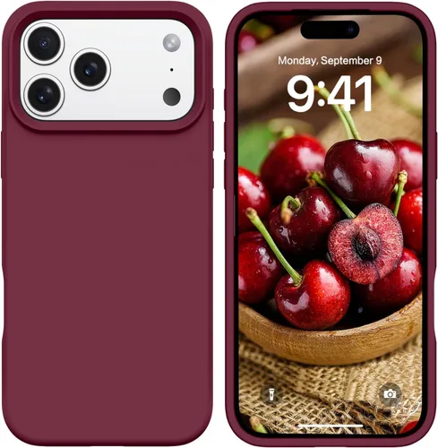 Vista 64 de GUAGUA Funda compatible con iPhone 17 Pro Max de 6.9 pulgadas, silicona líquida, goma de gel suave, delgada, forro de microfibra delgada