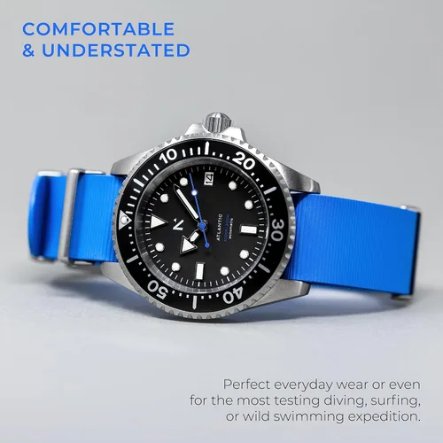 Vista 6 de Reloj mecánico de buceo para hombre, acero inoxidable, duradero, versátil e impermeable, protegido por cristal de zafiro, con correa de rendimiento
