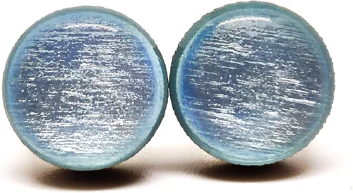 Vista 19 de Juego de Aretes de Tuercas, Brillo, 10 mm, Tuercas Redondas para Mujeres, Niñas y Hombres, Hecho a Mano, Postes de Acero Inoxidable para Orejas