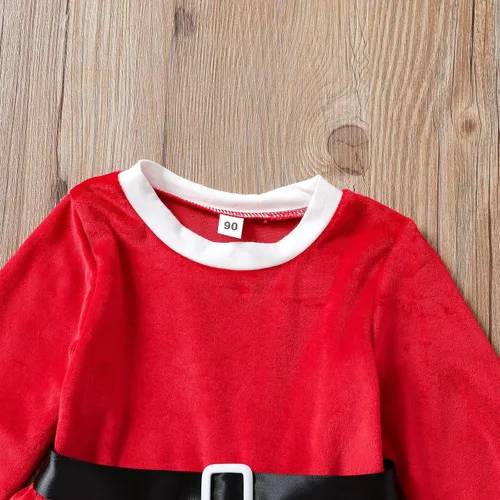 Vista 4 de Kids Toddler Baby Girls Autumn Winter Christmas Fleece Cotton Long Sleeve Princess Dress Dress Girls