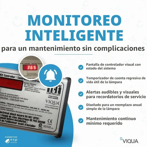Vista 6 de VIQUA Sistema de agua ultravioleta de acero inoxidable VH200 Home - 9 GPM 35W