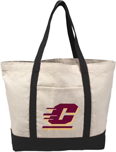 Vista 415 de Campus Lab Bolsa de lona con logotipo primario colegiado con bolsillo externo, bolsa de hombro reutilizable para ir de compras, playa Águilas A&m