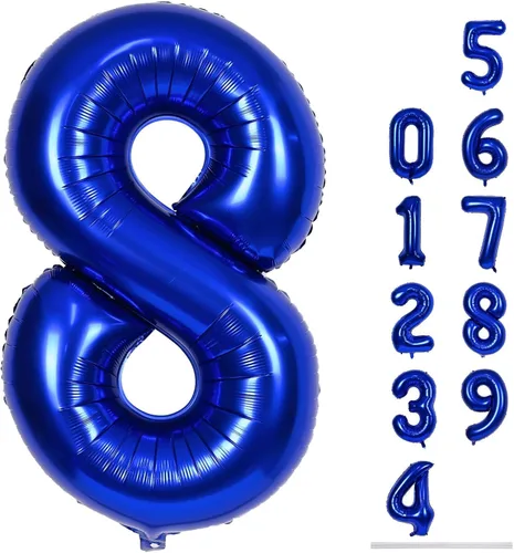 Vista 131 de Globo negro del número 0 para niñas y niños, 40 pulgadas, grande, número 0-9, de papel de aluminio, de Mylar para helio, juego de globos digitales