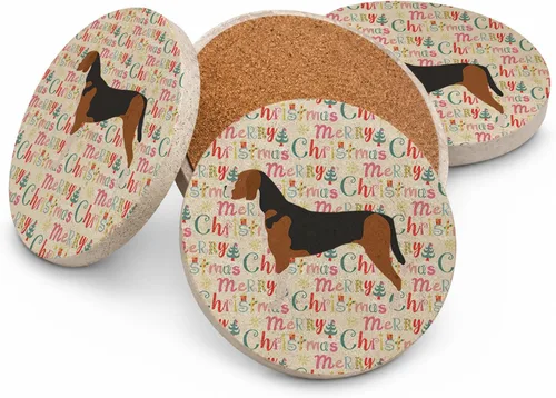 Vista 45 de AIDI Atlas Mountain Dog Merry Christmas - Posavasos grandes de piedra arenisca, paquete de 4