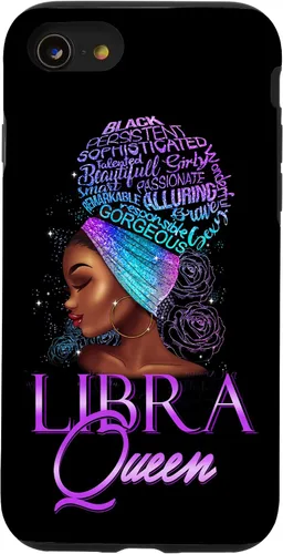 Vista 18 de Purple Libra Queen African American Woman Septiembre Octubre Funda para iPhone 17