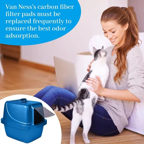 Vista 5 de Paquete de 10 filtros de repuesto para caja de arena para gatos, insertos de filtro de olor de carbón activado, compatible con bandeja para gatos