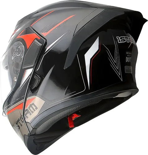 Vista 23 de 1Storm Casco modular de cara completa para motocicleta con doble visera abatible y protector solar: HB89 Flecha Azul