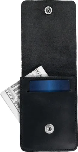 Vista 24 de Hide & Drink, Cartera vertical con bolsillo frontal con ranura para tarjetas, almacenamiento compacto para billetes, tarjetero, cuero de grano