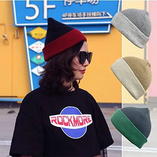 Vista 5 de FORTREE Gorro de invierno para mujeres y hombres, gorro de punto cálido