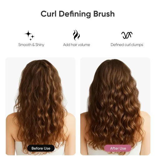 Vista 3 de AM8:00 Cepillo definidor de rizos, cepillo de pelo rizado para dar forma y separar el cabello Para añadir volumen, diseño ventilado para secado