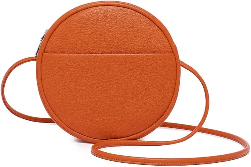 Vista 39 de Bolso circular para mujer, bolso cruzado redondo con cremallera Verde militar/nailon