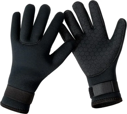 Vista 10 de Guantes de neopreno de 0.118 pulgadas (0.118 in), guantes térmicos antideslizantes para hombres y mujeres, esnórquel, esquí acuático, natación