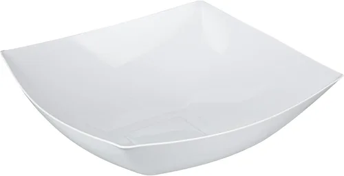 Vista 22 de Restaurantware Moderna - Cuencos de plástico de lujo de 8 onzas, 10 cuencos cuadrados desechables para ensalada, duraderos y resistentes