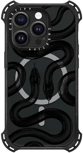 Vista 4 de CASETiFY - Funda para iPhone 15 Pro, compatible con MagSafe A prueba de golpes 21.3 pies 6x protección contra caídas de grado militar Black