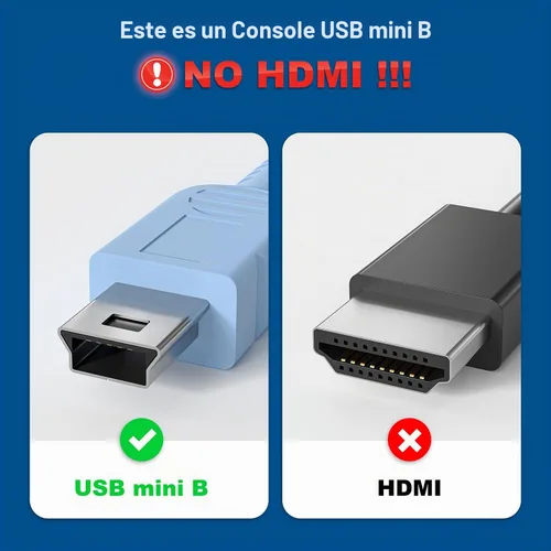 Vista 2 de Cable de consola USB-A a Mini-B RS-232 de 6 pies con chipset FTDI para enrutadores, conmutadores y administración de dispositivos