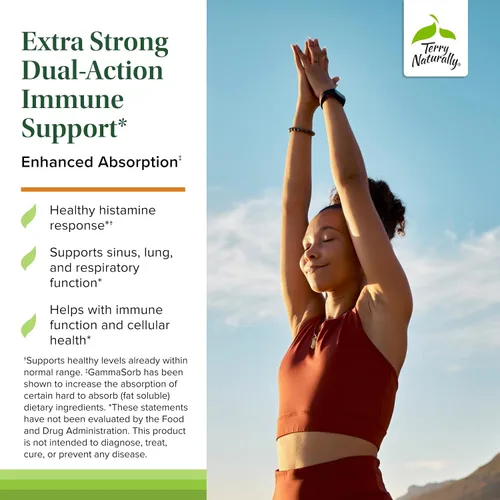 Vista 3 de Terry Naturally EuroPharma Quercetina con Vitamina C Extra Strength - Ultra Absorción 60 Cápsulas